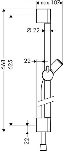 Душевая штанга Hansgrohe Unica C 65 хром 27611000