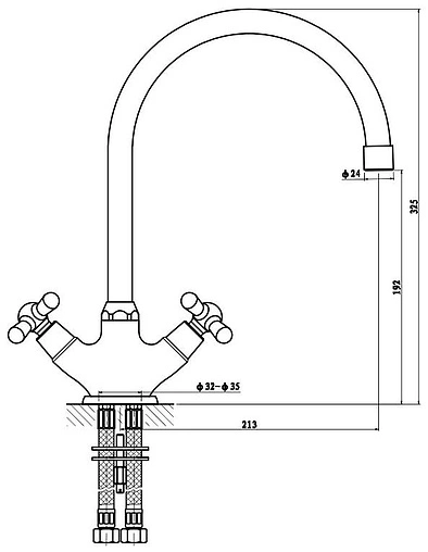 Смеситель для кухни Gross Aqua Retro бронза 6014012BRL-B01 Смеситель для кухни Gross Aqua Retro бронза 6014012BRL-B01