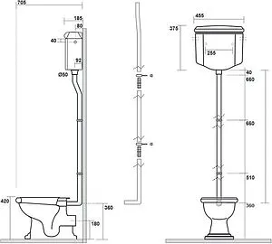 Унитаз-компакт с высоким бачком Kerasan Retro белый Унитаз-компакт с высоким бачком Kerasan Retro белый, 2