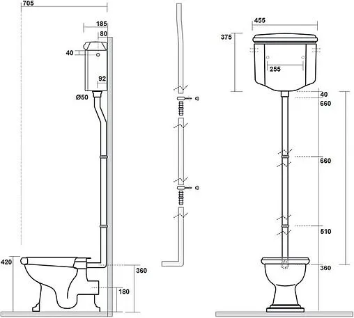 Унитаз-компакт с высоким бачком Kerasan Retro белый