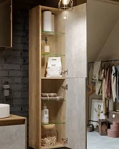 Шкаф-пенал подвесной Aqwella Mobi 36.5 белый/дуб балтийский MOB0535DB+MOB0735W Шкаф-пенал подвесной Aqwella Mobi 36.5 белый/дуб балтийский MOB0535DB+MOB0735W, 4