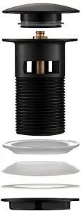 Выпуск автоматический для раковины с переливом TIMO чёрный матовый 8011/03, 3