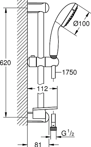 Душевая стойка Grohe Tempesta New 100 III хром 27927001