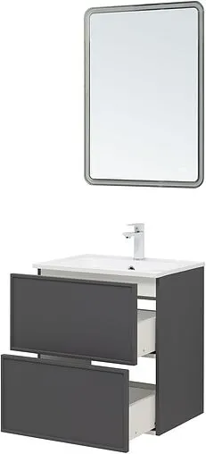 Тумба-умывальник Aquanet Арт 60 ясень графит 00329063+00306390