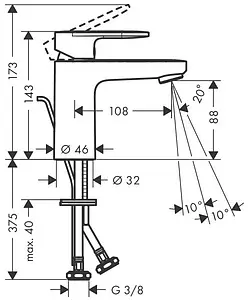 Смеситель для раковины Hansgrohe Vernis Blend 100 хром 71551000 Смеситель для раковины Hansgrohe Vernis Blend 100 хром 71551000, 2