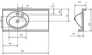 Раковина Aquaton Отель 100 L белый 1A70073NOT01L, 2