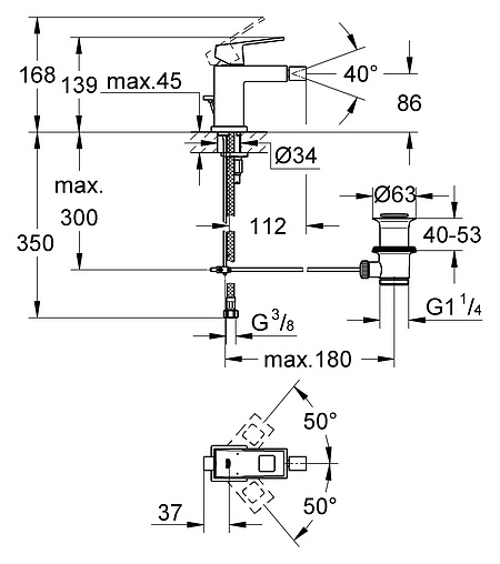 Смеситель для биде Grohe Eurocube хром 23138000