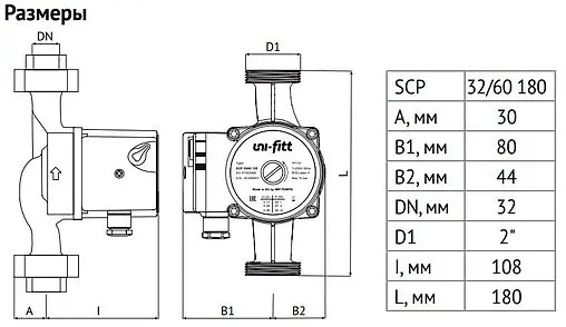 Насос циркуляционный Uni-Fitt SCP 32/60 180 918S3260