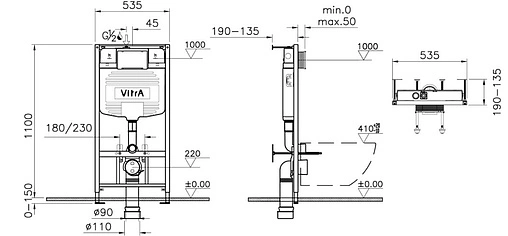 Инсталляция для подвесного унитаза VitrA Uno 730-5800-01EXP