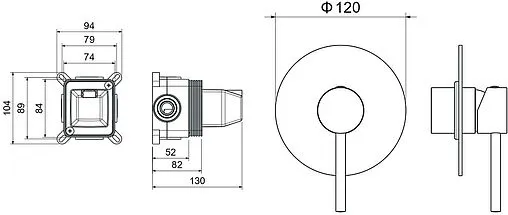 Смеситель для душа скрытого монтажа Aquatek Европа хром AQ1366CR