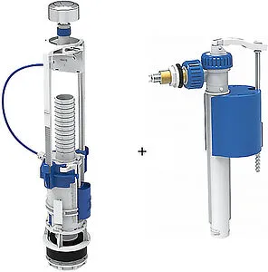 Комплект арматуры для бачка двухрежимный ½&quot; латунь боковой Idrospania 56803, 1