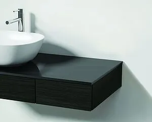 Тумба-умывальник подвесная VitrA Origin 120 R чёрный дуб 65682+, 3