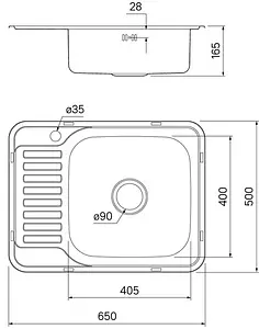 Мойка кухонная IDDIS Basic 65 R хром BAS65PRi77, 2