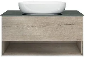 Тумба-умывальник подвесная Kerama Marazzi Plaza Modern 100 белый/дуб Орегон PLB.M.100.1\OAK.O+ Тумба-умывальник подвесная Kerama Marazzi Plaza Modern 100 белый/дуб Орегон PLB.M.100.1\OAK.O+, 1