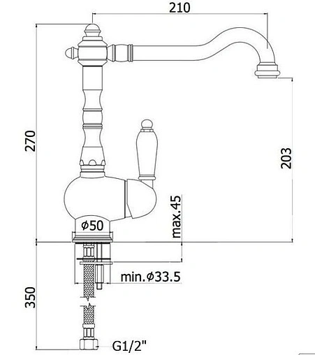 Смеситель для кухни Paffoni Melissa хром FME181CR Смеситель для кухни Paffoni Melissa хром FME181CR