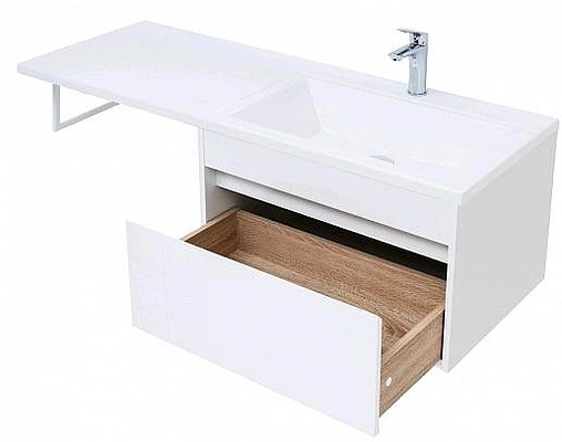 Тумба-умывальник подвесная над стиральной машиной Aquanet Токио 130 R белый 00236916+00235502