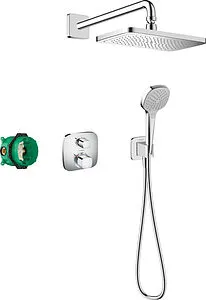 Душевая система с термостатом для душа Hansgrohe Croma 280 1jet с Ecostat S хром 27954000 Душевая система с термостатом для душа Hansgrohe Croma 280 1jet с Ecostat S хром 27954000, 1