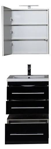 Шкаф-зеркало Aquanet Верона 58 L чёрный 00175384