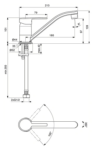 Смеситель для кухни Vidima Logik хром BA282AA