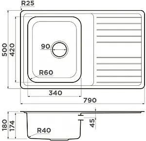 Мойка кухонная Omoikiri Sagami 79-IN нержавеющая сталь 4993735 Мойка кухонная Omoikiri Sagami 79-IN нержавеющая сталь 4993735, 2