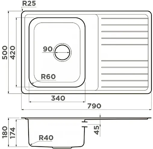 Мойка кухонная Omoikiri Sagami 79-IN нержавеющая сталь 4993735 Мойка кухонная Omoikiri Sagami 79-IN нержавеющая сталь 4993735