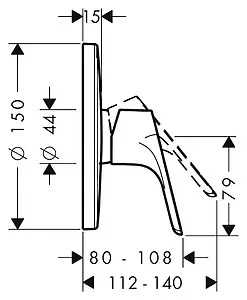 Смеситель для душа скрытого монтажа Hansgrohe Focus хром 31965000, 2