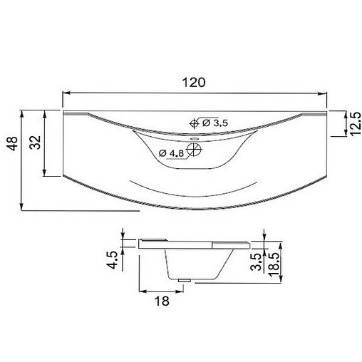 Раковина Aquanet Тренто 120 белый 00152905