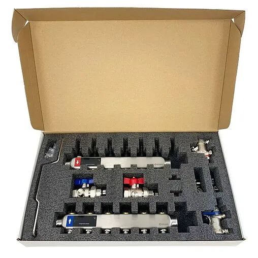 Группа коллекторная с расходомерами 6 отводов 1&quot;в/в x ¾&quot;ек WAAG WG.589.0606.F