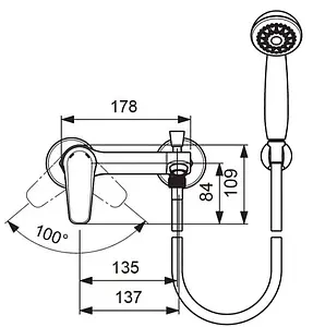 Смеситель для ванны Vidima Balance хром BA267AA Смеситель для ванны Vidima Balance хром BA267AA, 2