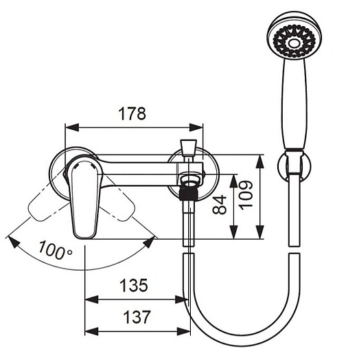 Смеситель для ванны Vidima Balance хром BA267AA