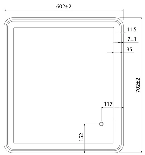 Зеркало с подсветкой IDDIS Cloud 60 с подогревом чёрный CLO6000i98