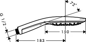 Лейка ручного душа Hansgrohe Raindance Select S 150 3jet хром/белый 28587400 Лейка ручного душа Hansgrohe Raindance Select S 150 3jet хром/белый 28587400, 2
