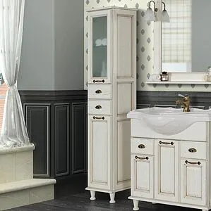 Шкаф-пенал напольный Aquaton Жерона 35 L белое золото 1A158903GEM4L, 3