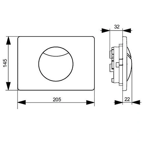 Клавиша смыва для унитаза Sanit S703 16.703.81..0000 хром глянцевый