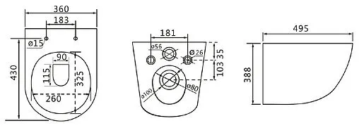 Комплект 5 в 1 Lemark Peneda+Bit+ Glazer Black 100802235 с кнопкой Bit 9802006 черный матовый soft touch