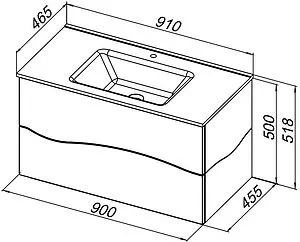Тумба под умывальник подвесная Allen Brau Glority 90 дуб антик 1.35001.NW, 2