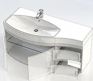 Тумба-умывальник подвесная Aquanet Опера 115 L белый 00169613+00169398 Тумба-умывальник подвесная Aquanet Опера 115 L белый 00169613+00169398, 4