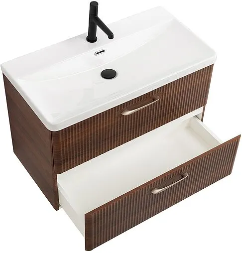 Тумба-умывальник подвесная BelBagno DUE 80 Noce DUE-800-2C-SO-NOCE-P+BB-8076-3-80