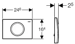 Клавиша смыва для унитаза Geberit Delta 15 115.109.46.1 хром матовый, 2