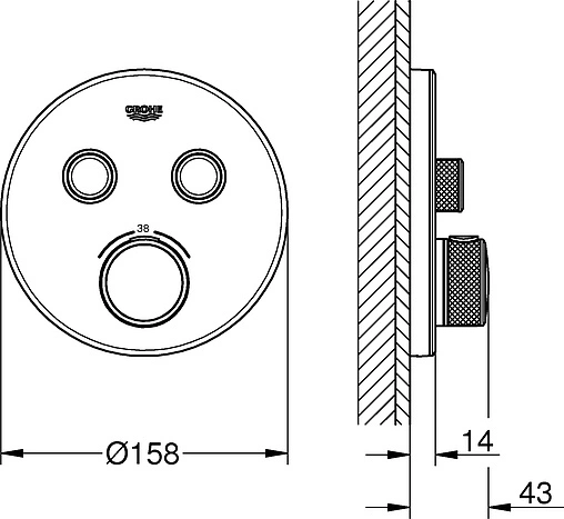 Термостат для 2 потребителей Grohe Grohtherm SmartControl белый/хром 29151LS0