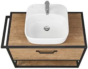 Тумба-умывальник подвесная Aquaton Лофт Фабрик 80 дуб кантри 1A2424K2LTDY0, 5