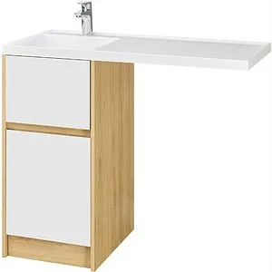 Тумба-умывальник напольная над стиральной машиной Aquaton Лондри 105 L дуб сантана/белый 1A2670K2LH0C0+ Тумба-умывальник напольная над стиральной машиной Aquaton Лондри 105 L дуб сантана/белый 1A2670K2LH0C0+, 1