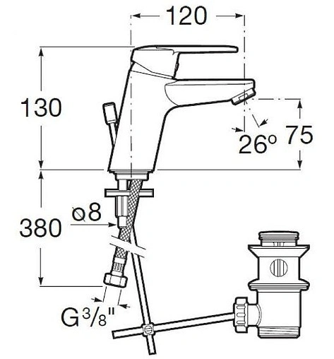 Смеситель для раковины Roca Victoria хром 75A3J25C0M