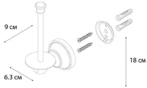 Держатель для запасных рулонов Fixsen Bogema хром/белый с рисункомFX-78510B Держатель для запасных рулонов Fixsen Bogema хром/белый с рисункомFX-78510B, 3
