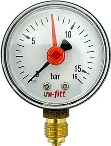 Манометр радиальный Uni-fitt 50мм 16 бар ¼&quot; 304D4020, 1