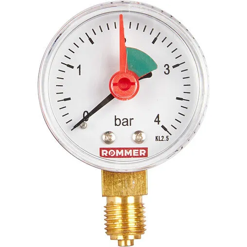 Манометр радиальный Rommer 50 мм 4 бар ¼&quot; RIM-0008-500408