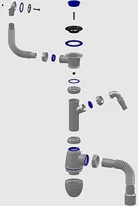 Сифон бутылочный для мойки с переливом Unicorn В443V Сифон бутылочный для мойки с переливом Unicorn В443V, 2