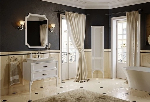 Тумба-умывальник напольная Aqwella LaDonna 85 белый LAD0108W+LAD.07.04.D