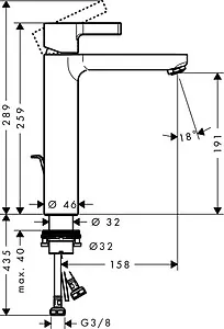 Смеситель для раковины Hansgrohe Metris S 190 хром 31021000 Смеситель для раковины Hansgrohe Metris S 190 хром 31021000, 2