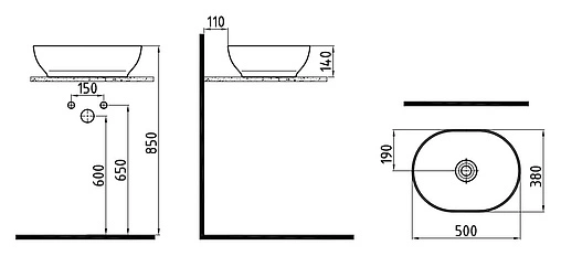 Раковина Bien Motto 50 белый MTLG05001FD0W3000